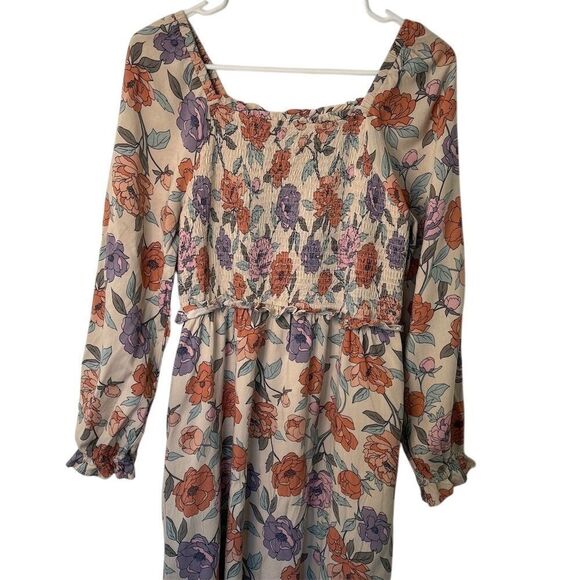 Hayden Women's Floral Midi Dress Long Sleeve Multicolor Size S - Picture 2 of 8